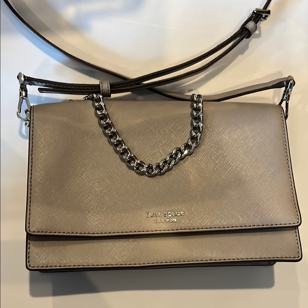 Kate Spade Tan Crossbody Bag with Chain Detail